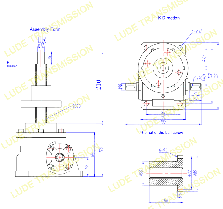 rotating ball screw jack