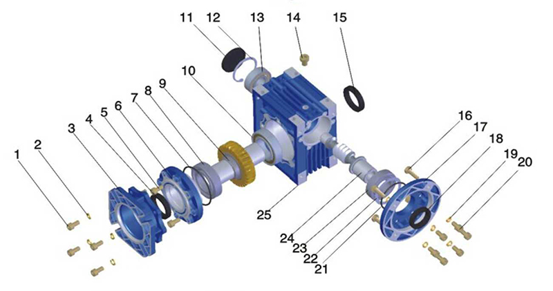 worm screw lift structure diagram