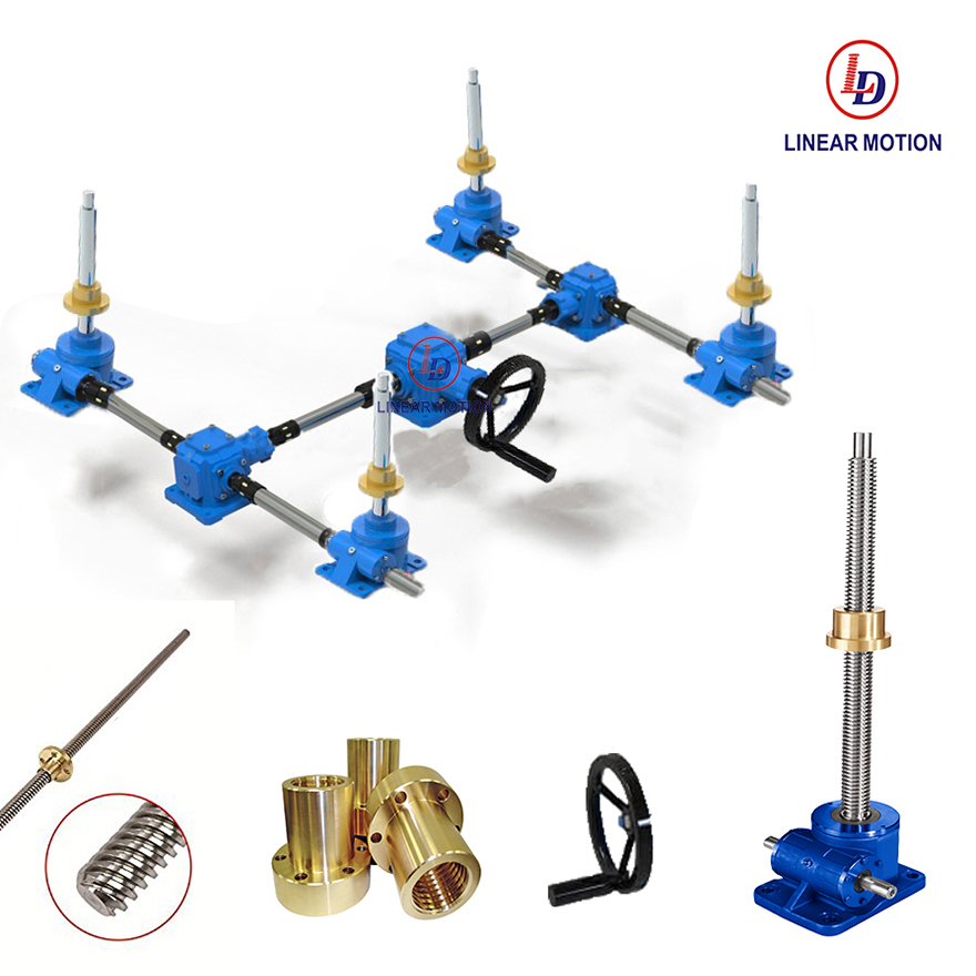 SWL5 ton worm gear lift mechanism Type H in rotating screw jack