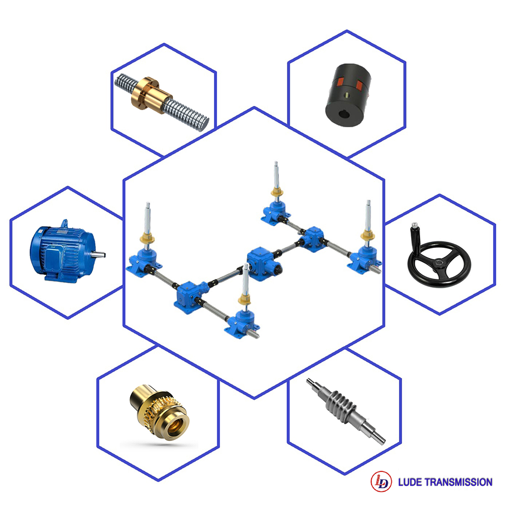 SWL5 ton worm gear lift mechanism Type H in rotating screw jack