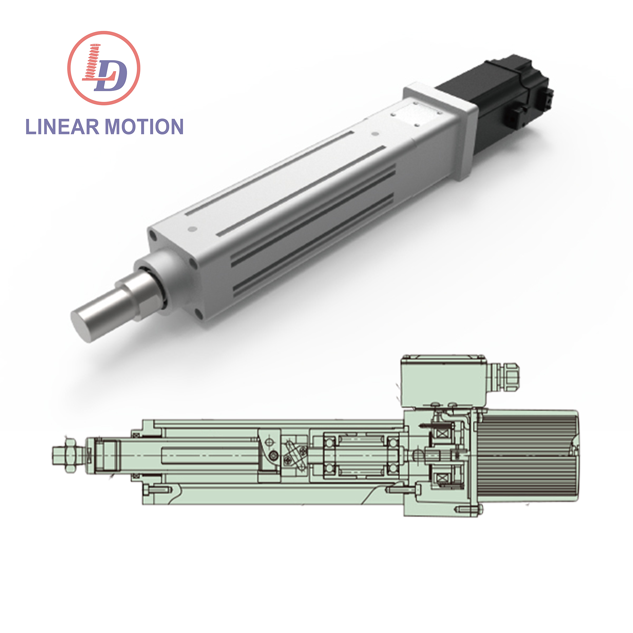 Coaxial linear electric cylinder