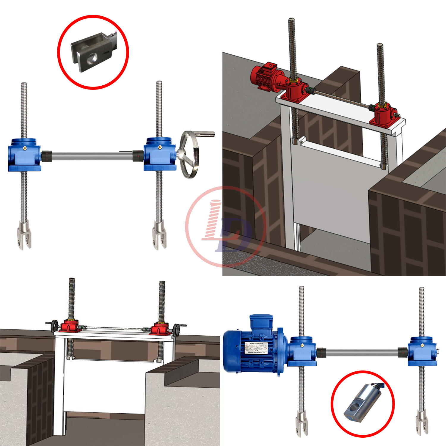 suitable for various gates applicable industries in two screw jack systems