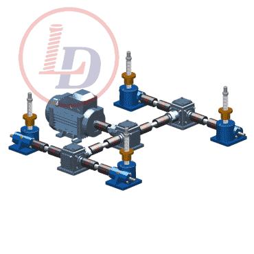 SWL5 ton worm gear lift mechanism Type H in rotating screw jack