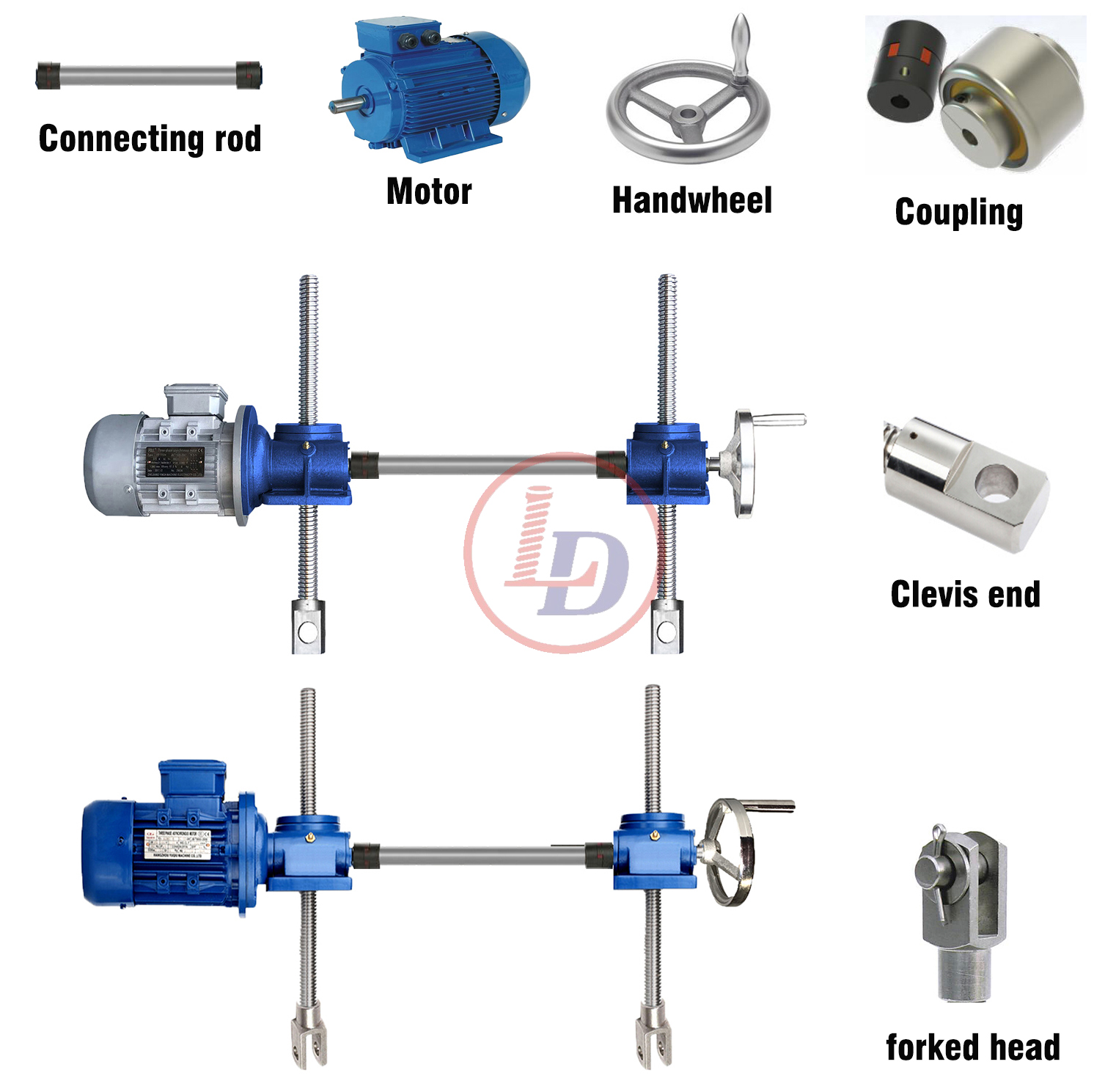 worm gear screw jack suitable for various gates applicable industries in two screw jack systems