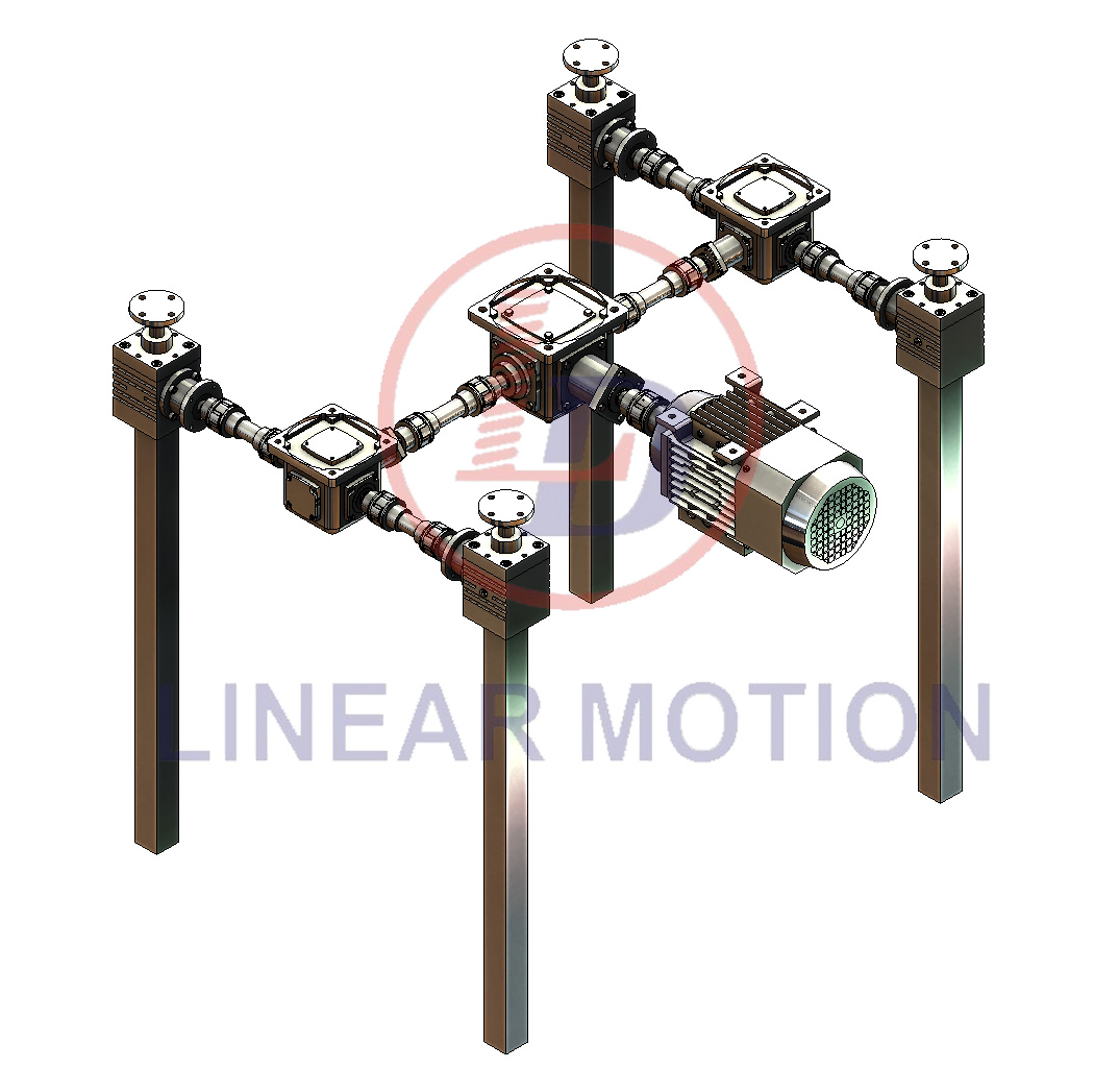 2-set linkage screw jack system